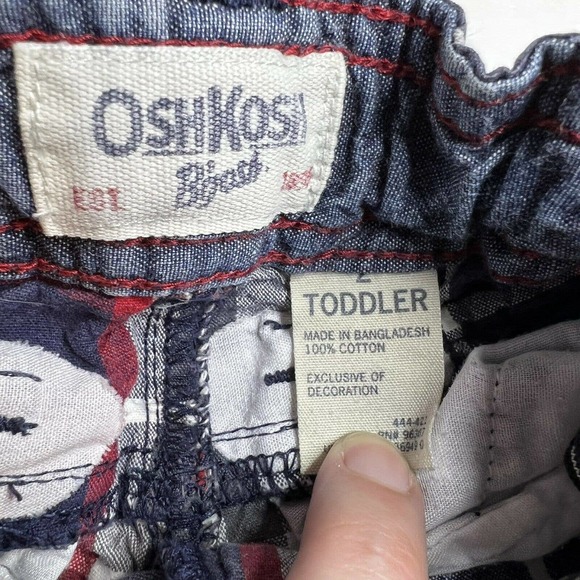 Oshkosh B’Gosh‎ Blue Plaid Cargo Shorts Size 2T - Picture 3 of 3